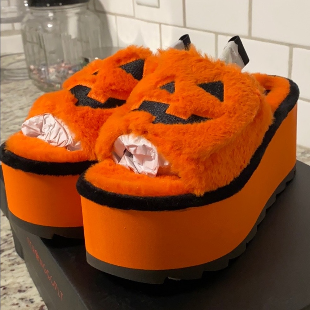 *Strange Cvlt Lilly JOL Orange Black Platforms - Picture 8 of 11